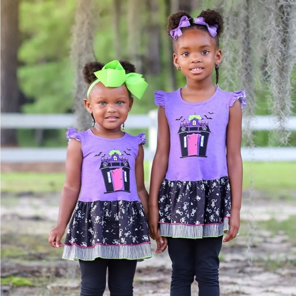 Ricrac and Ruffles Haunted House Tunic - Size 7